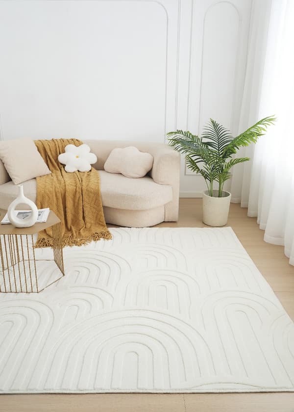 Tvättbar Mjuk Ryamatta Fuzzy Soma Offwhite