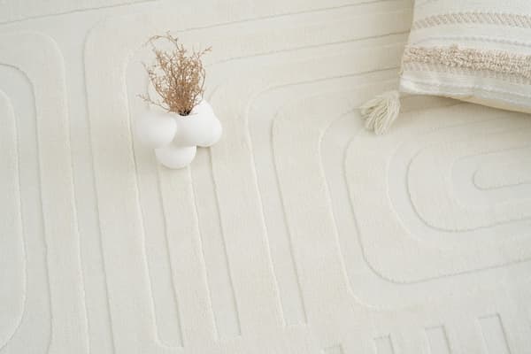 Tvättbar Mjuk Ryamatta Fuzzy Vega Offwhite