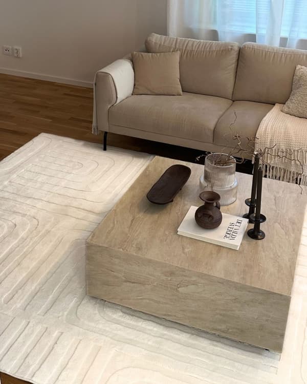 Tvättbar Mjuk Ryamatta Fuzzy Vega Offwhite