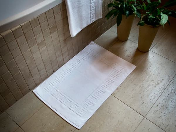 Hotelbadeværelsesmåtte GRÆSK NØGLE 50x70 Euromet hvid