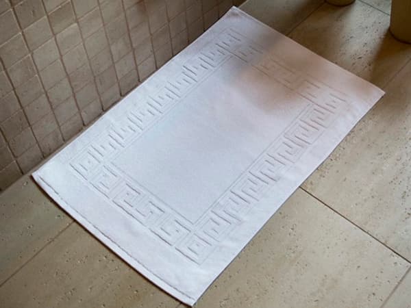 Hotellin kylpyhuonematto GREEK KEY 50x70 Euromet valkoinen
