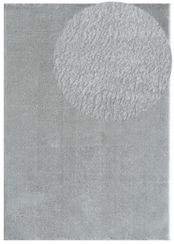 Tvättbar Mjuk Ryamatta Cloudy Silver