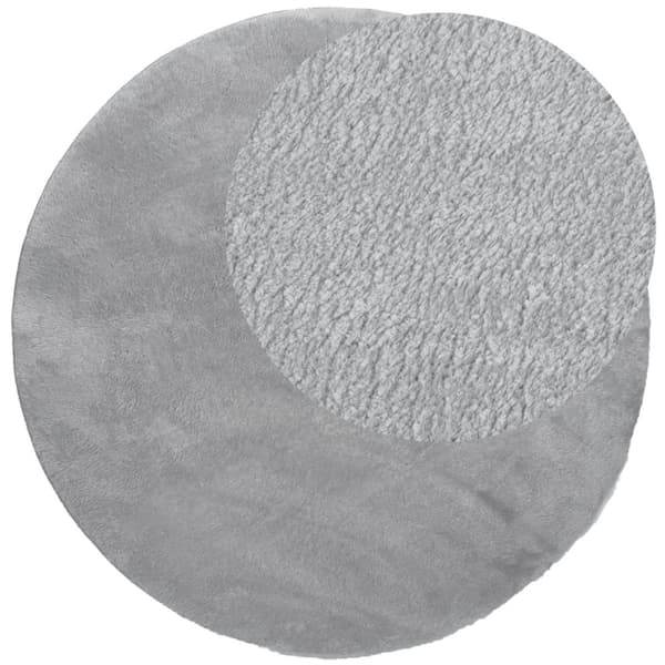 Rund Cloudy Silver Silver Rund 160 cm