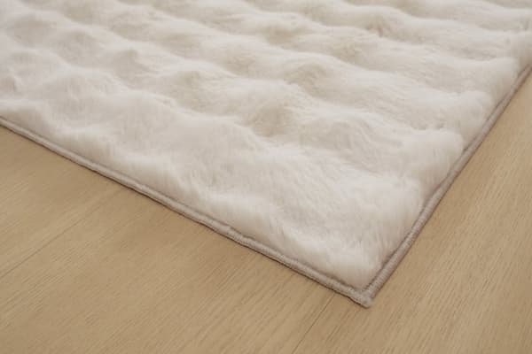 Tvättbar Pälsmatta Rabbit Bubble Ljusbeige