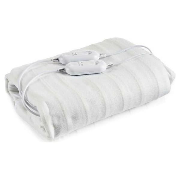 Dobbel Elektrisk Teppe 2 x 60 W Polyester Hvit (140 x 1 x 160 cm)