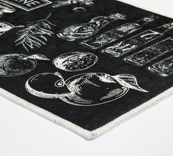 Köksmatta - Internationell - Svart - 50x180 cm - Halkskydd - Maskintvättbar