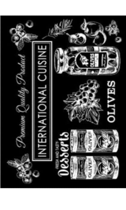 Köksmatta - Internationell - Svart - 50x180 cm - Halkskydd - Maskintvättbar