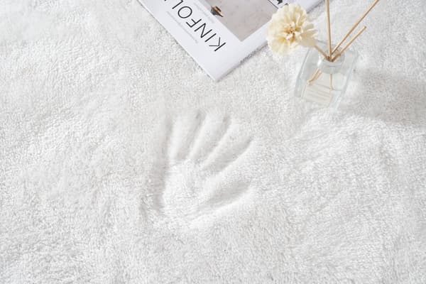Rund Fluffy Offwhite