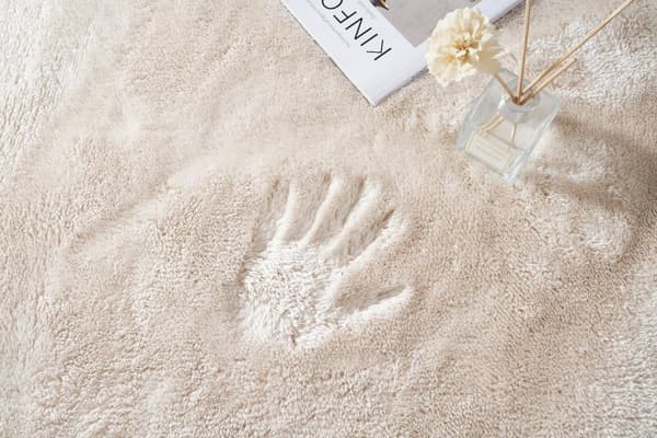 Tvättbar Mjuk Ryamatta Fluffy Beige