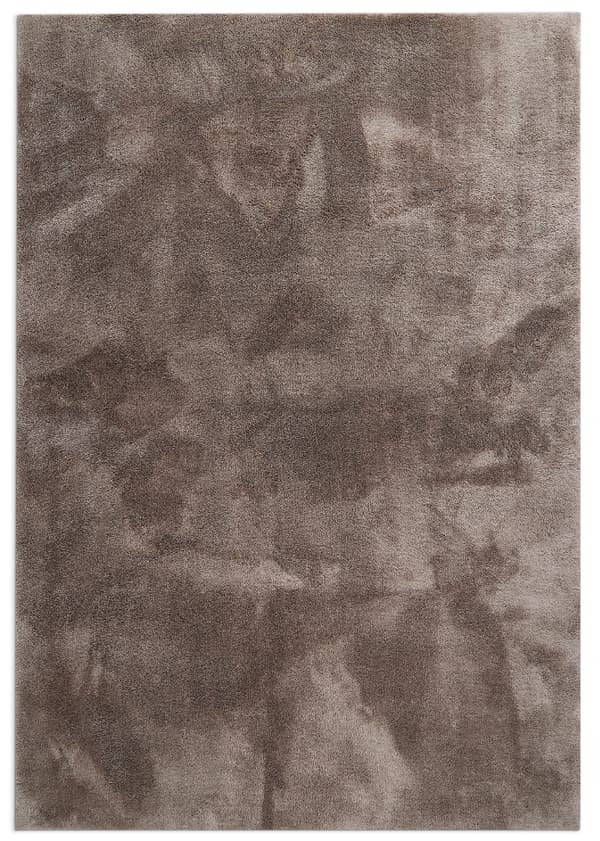 Tvättbar Mjuk Ryamatta Fluffy Taupe Taupe 140x200 cm