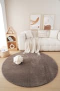 Miniatyrbild 8 av 11: Rund Fluffy Taupe