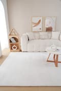 Miniatyrbild 2 av 11: Tvättbar Mjuk Ryamatta Fluffy Offwhite