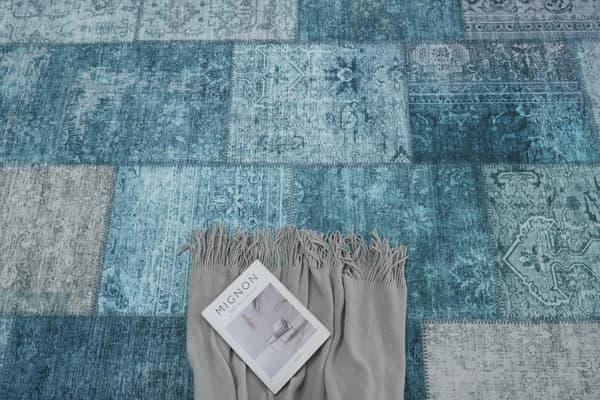 Patchwork Matta Vero Flora Blå