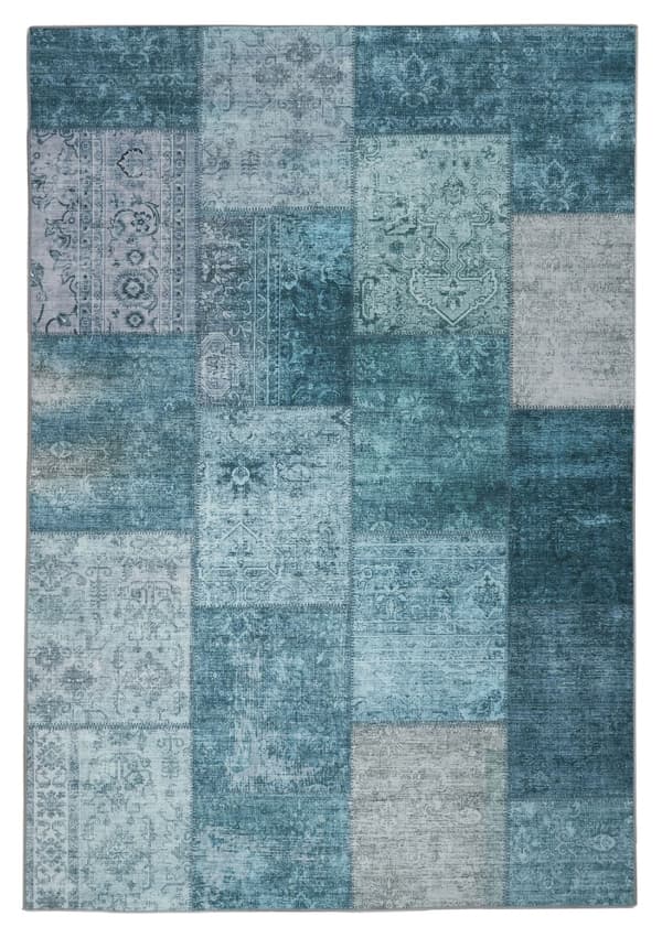 Patchwork Matta Vero Flora Blå Blå 160x230 cm