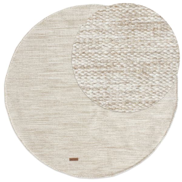 Ullmatta Lunda Beige Beige Rund 160 cm