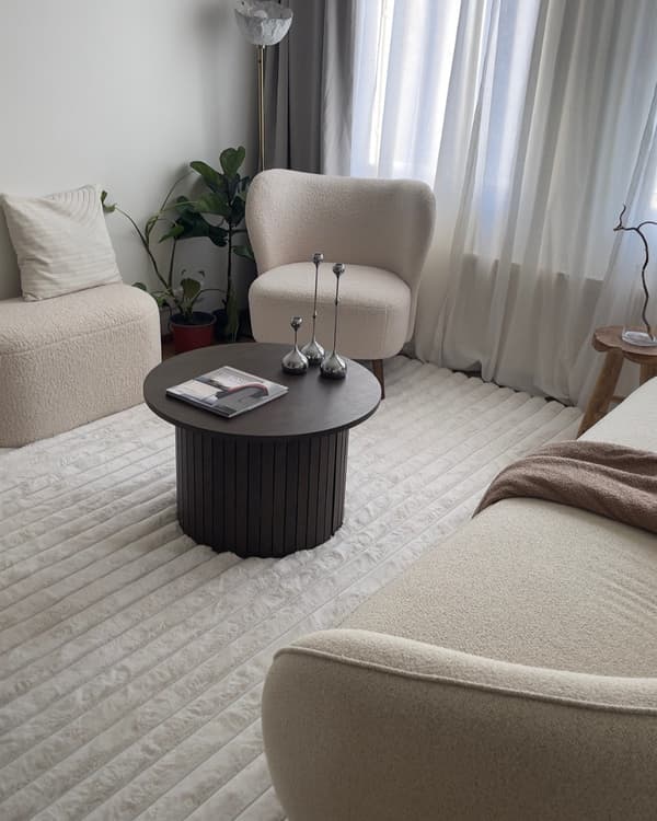 Tvättbar Pälsmatta Rabbit Stripe Offwhite