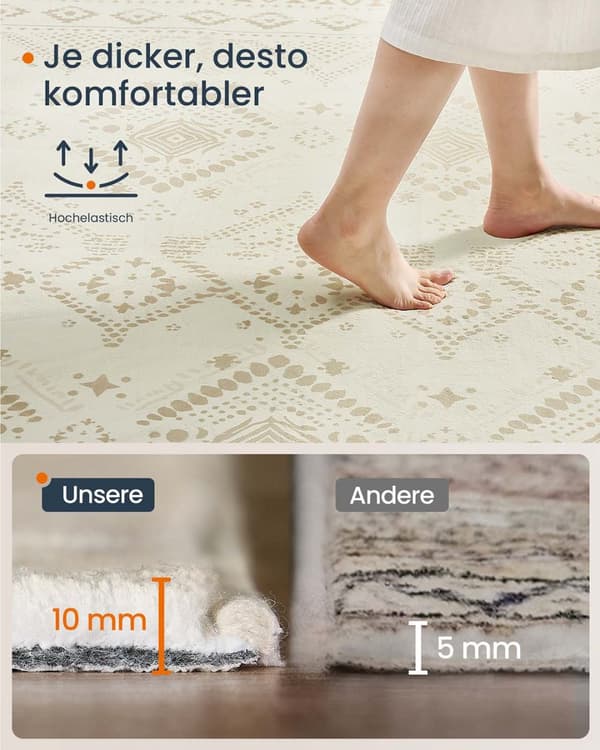 Boho Rug 160 x 230 cm Fluffy Sand Beige