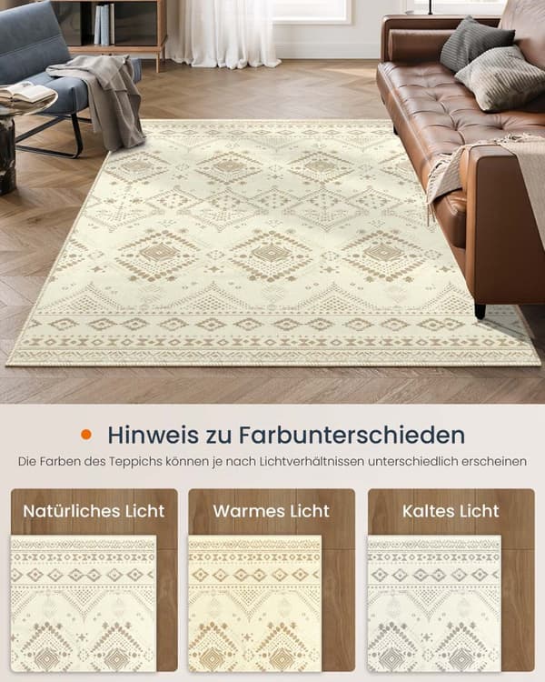 Boho Rug 160 x 230 cm Fluffy Sand Beige