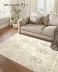 Miniatyrbillede 2 af 8: Boho Rug 160 x 230 cm Fluffy Sand Beige