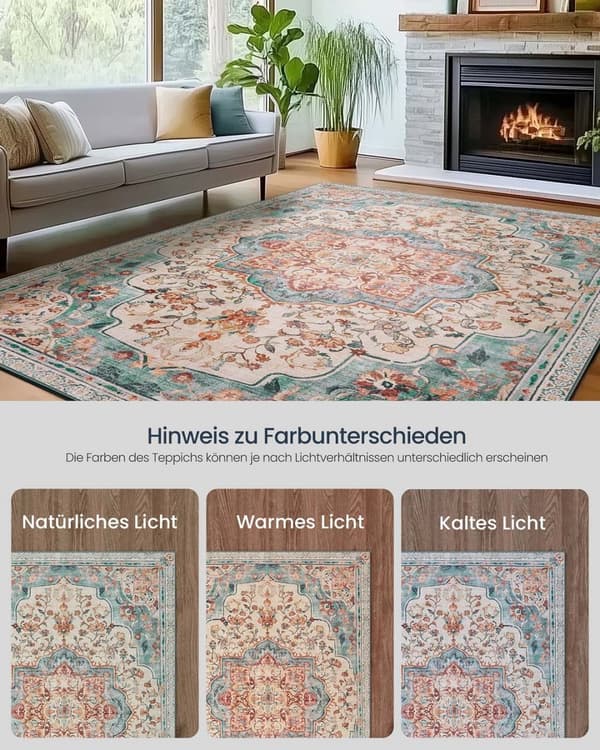 Vintage -matto 160 x 230 cm pörröinen akvamariini sininen