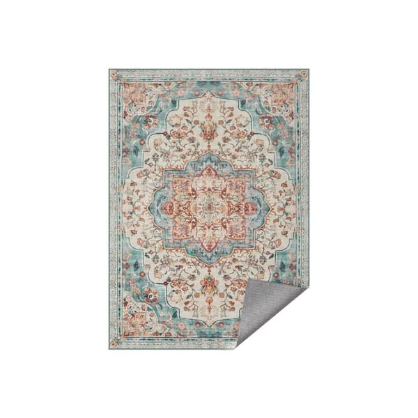Vintage -matto 160 x 230 cm pörröinen akvamariini sininen