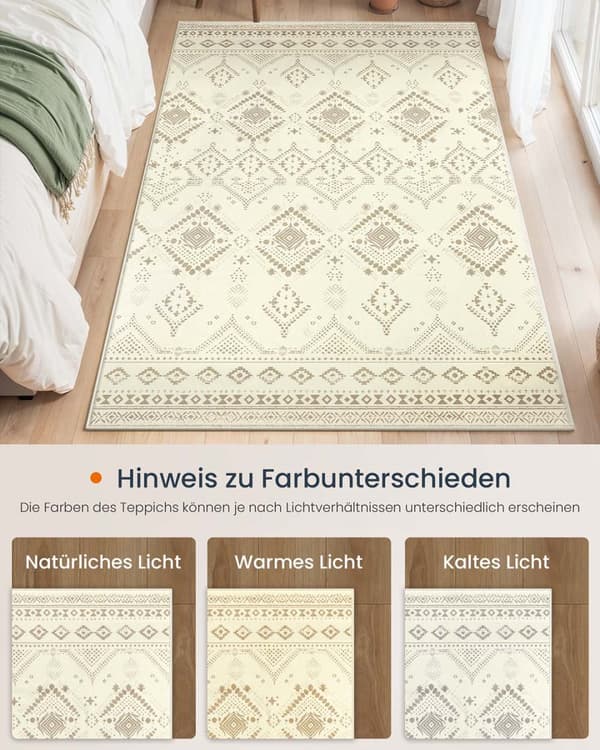 Boho Rug 120 x 170 cm Fluffy Sand Beige