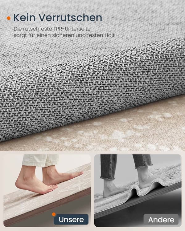 Boho Rug 140 x 200 cm fluffig cappuccino beige