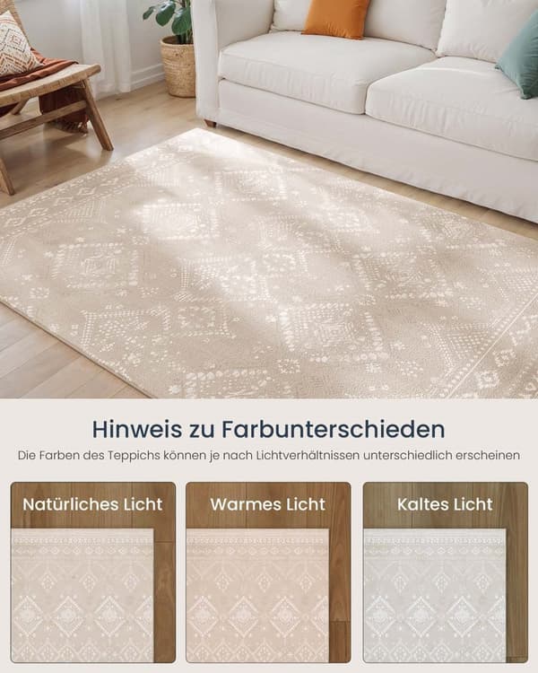 Boho Rug 140 x 200 cm fluffig cappuccino beige