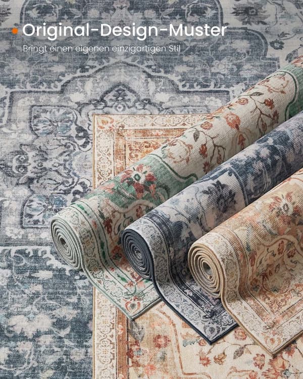 Vintage vloerkleed 200 x 290 cm antislip cappuccino beige