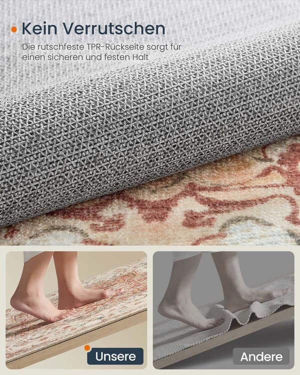 Vintage -matto 160 x 230 cm fluffy cappuccino beige