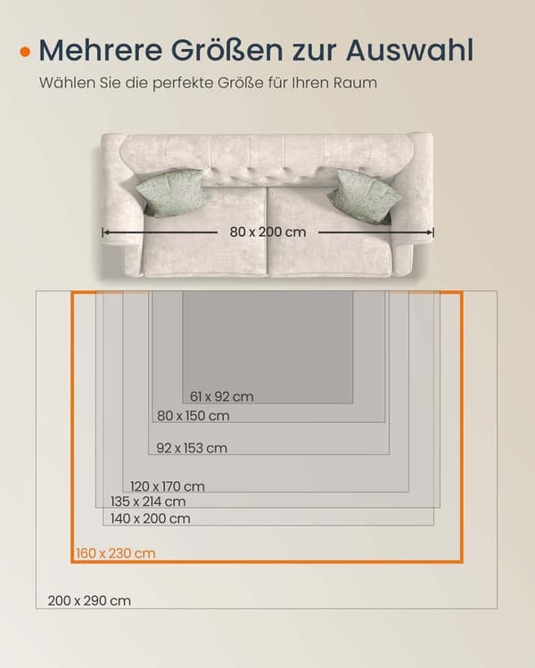 Vintage -matto 160 x 230 cm fluffy cappuccino beige