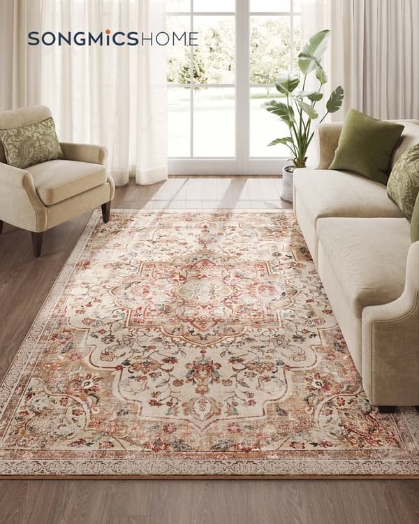 Vintage -matto 160 x 230 cm fluffy cappuccino beige