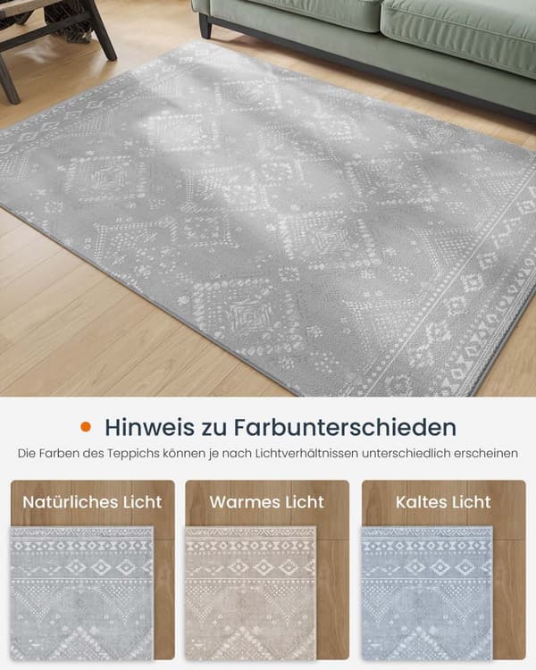 Boho Rug 160 x 230 cm fluffig duva grå