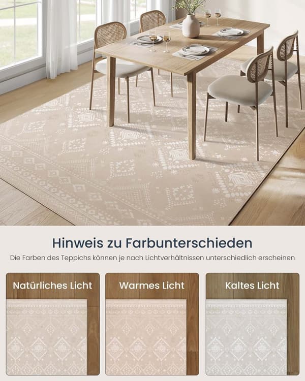 Boho Rug 200 x 290 cm fluffy cappuccino beige
