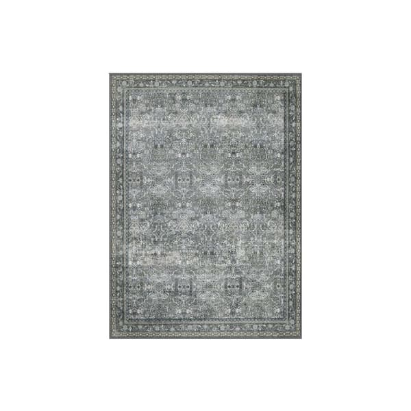 Vloerkleed in vintage stijl 160 x 230 cm machinewasbaar leigrijs