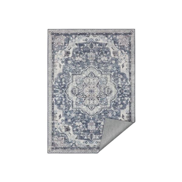 Vintage vloerkleed 140 x 200 cm pluizig duifgrijs