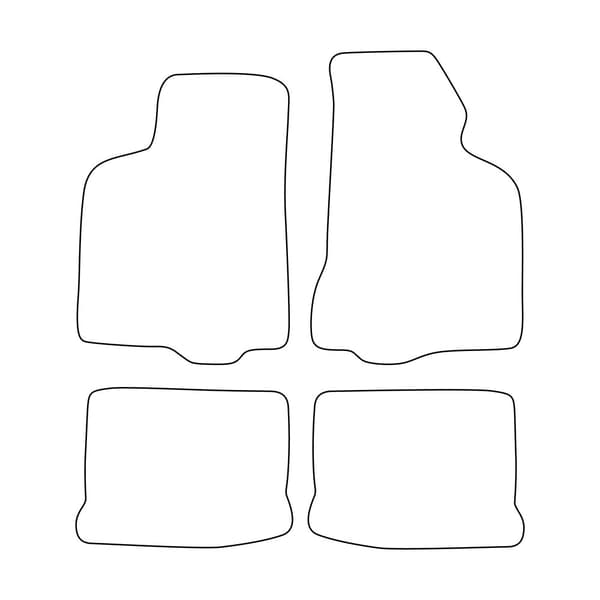 Set med golvmattor i velour som passar Seat Cordoba I 1993-2001 - blå detaljer