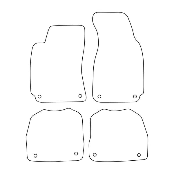 Sæt med velourmåtter, der passer til Skoda Superb I 2001-2008 - blå detaljer