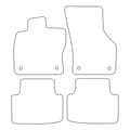 Miniatyrbild 2 av 9: Set med golvmattor i velour för Volkswagen Passat B8 2014-2023 - blå detaljer