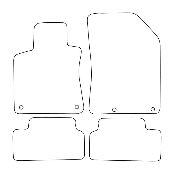 Set med velourmattor som passar Peugeot 308 II Halvkombi 2013-2021 - röda detaljer