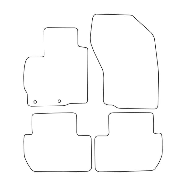 Set med velourmattor som passar Peugeot 4007 2007-2012 - röda detaljer