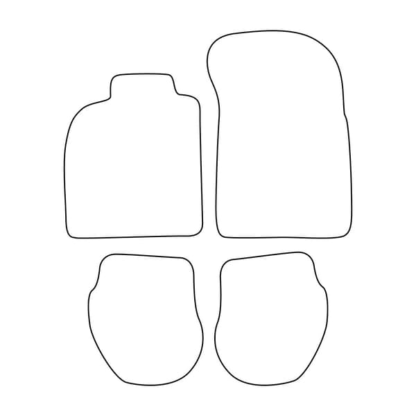 Set med golvmattor i velour som passar Porsche 911 typ 964 1989-1993 - röda detaljer