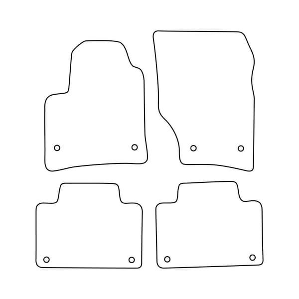 Set med golvmattor i velour för Porsche Cayenne I 2002-2010 - röda detaljer