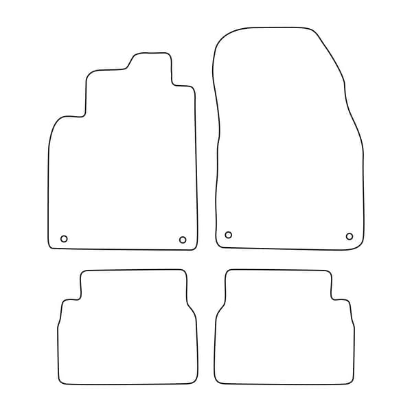 Set med golvmattor i velour som passar Saab 9-3 II 2002-2011 - röda detaljer