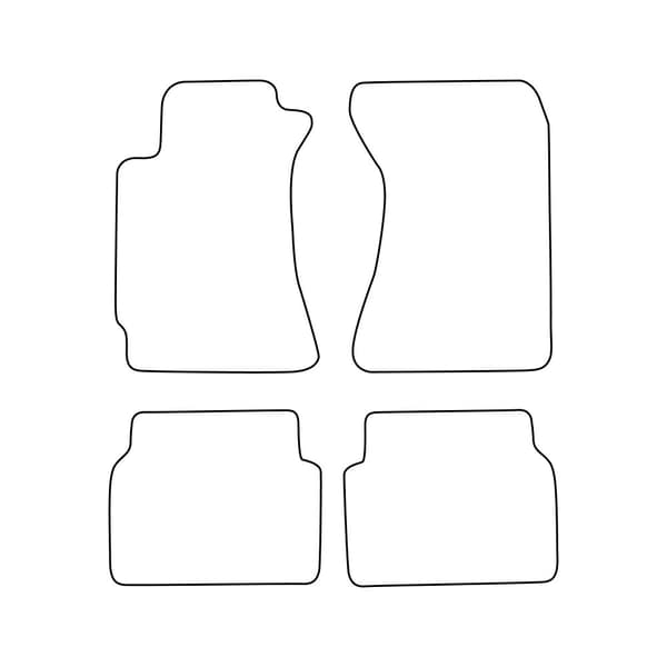 Set med velourmattor som passar Subaru Forester II 2002-2007 - röda detaljer