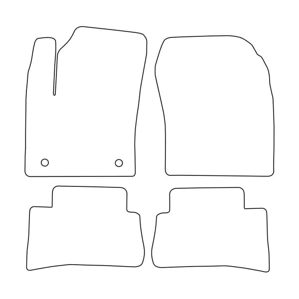 Set med velourmattor som passar Toyota C-HR 2016- - röda detaljer