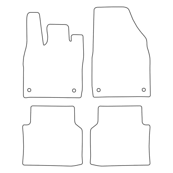 Set med golvmattor i velour som passar Volkswagen ID.5 2021- - röda detaljer