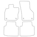 Miniatyrbild 2 av 9: Set med velourmattor som passar Volkswagen Passat B9 2023- - röda detaljer