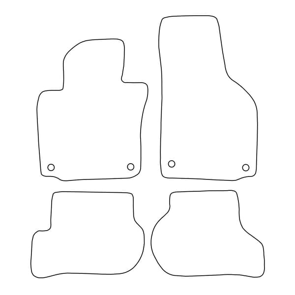 Set med golvmattor i velour för Volkswagen Scirocco III 2008-2017 - röda detaljer