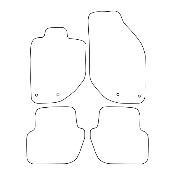 Set med golvmattor i velour som passar Volvo V70 I 1991-1997 - röda detaljer